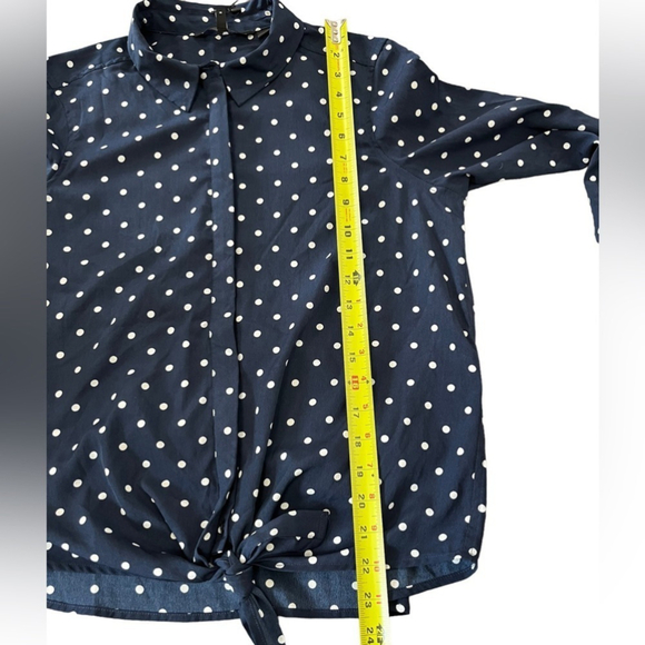 VERO Moda Polka Dot Long Sleeve Tie Top NWT - Picture 8 of 9